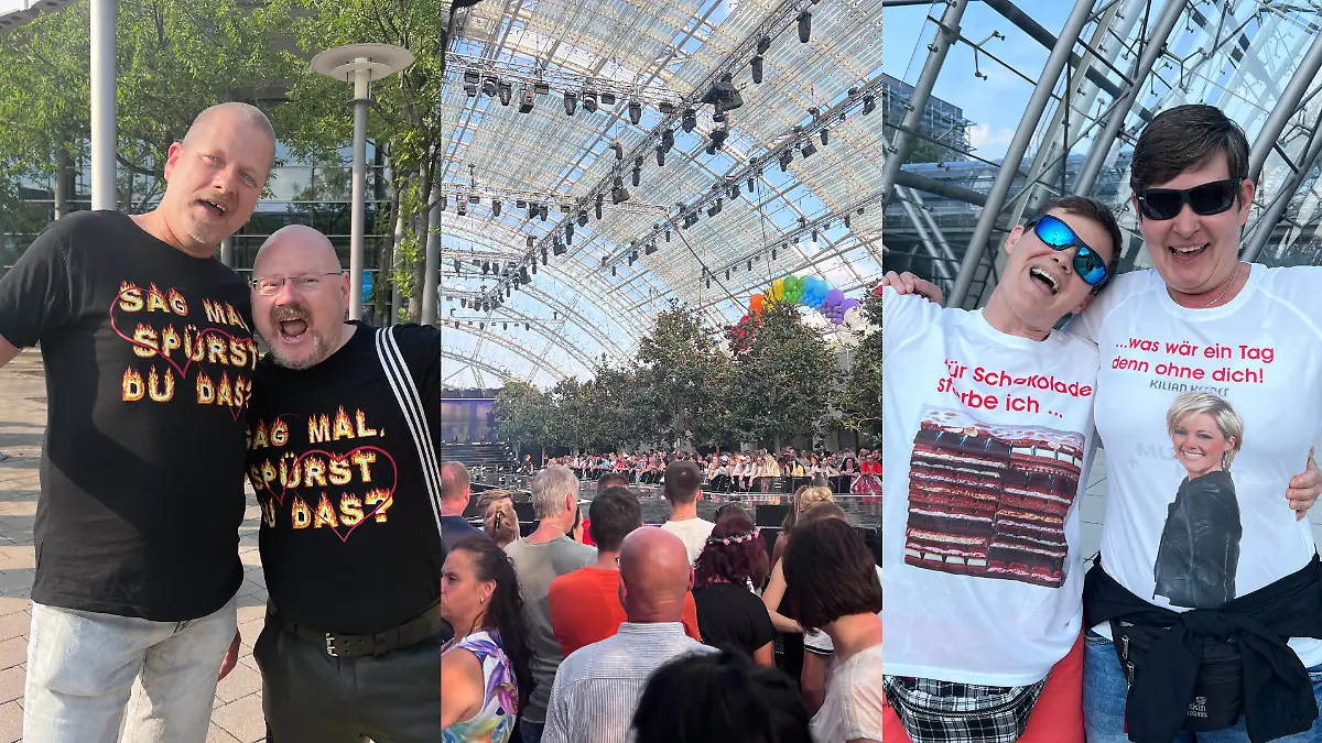 "Helene Fischer"-Fans fiebern vor der Halle in Leipzig ihrem großen Auftritt entgegen.