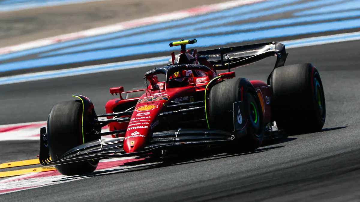 Formula 1 2022: French GP CIRCUIT PAUL RICARD, FRANCE - JULY 22: Carlos Sainz, Ferrari F1-75 during the French GP at Circuit Paul Ricard on Friday July 22, 2022 in Le Castellet, France. Photo by Alastair Staley / LAT Images Images PUBLICATIONxINxGERxSUIxAUTxHUNxONLY GP2212_125735_ALS9103
