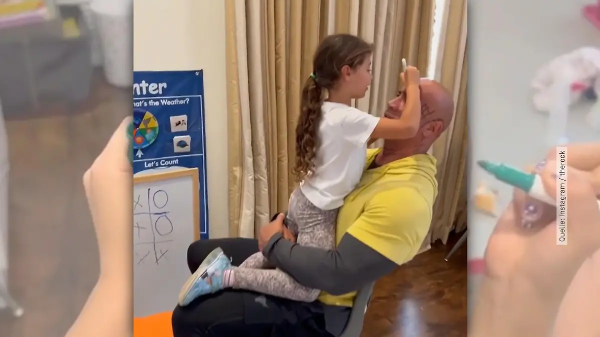 The Rock wird von Tochter bemalt Vollblut-Papa durch und durch