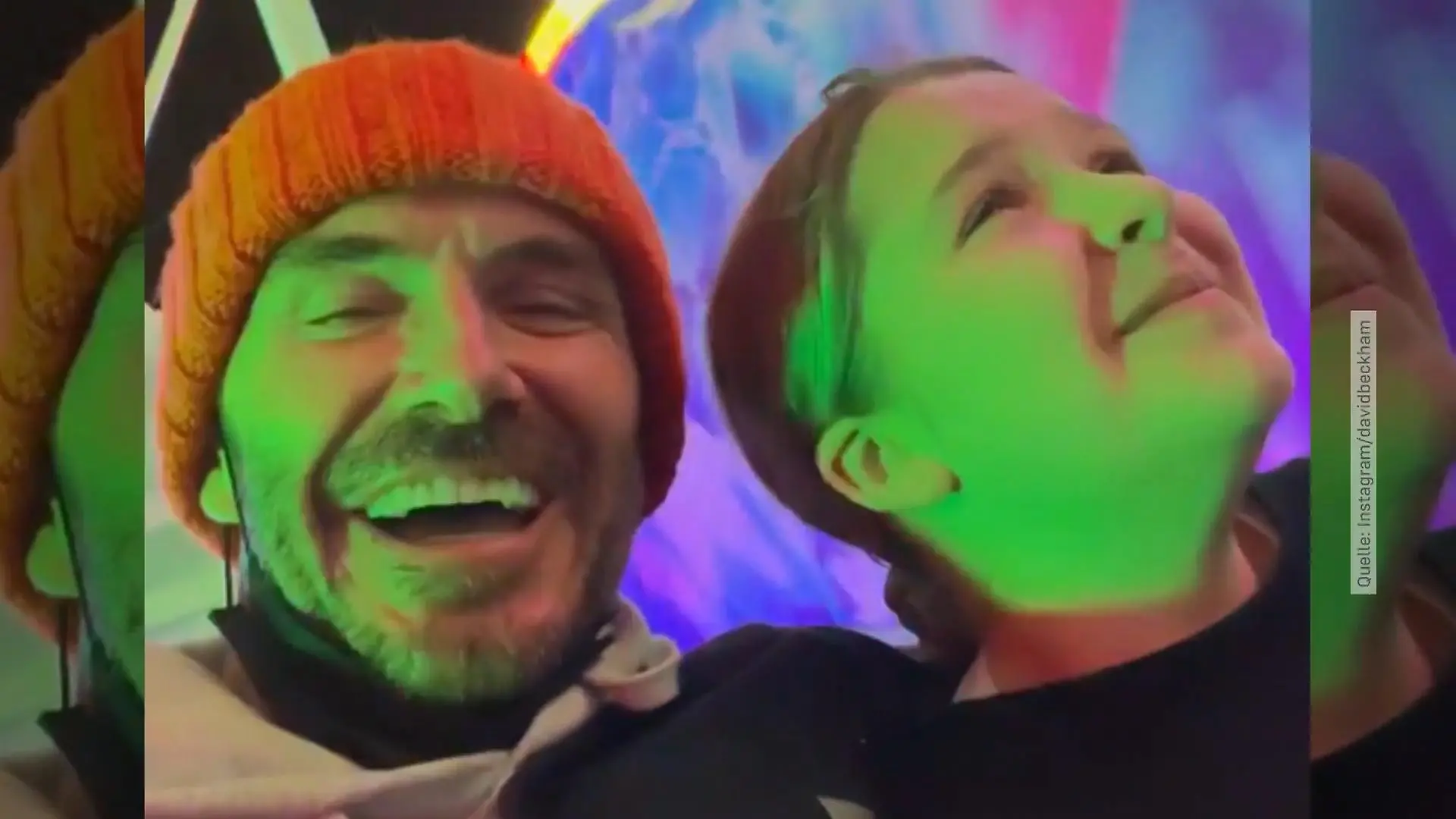 David und Tochter Harper auf der Achterbahn Adrenalin-Kick für die Beckhams