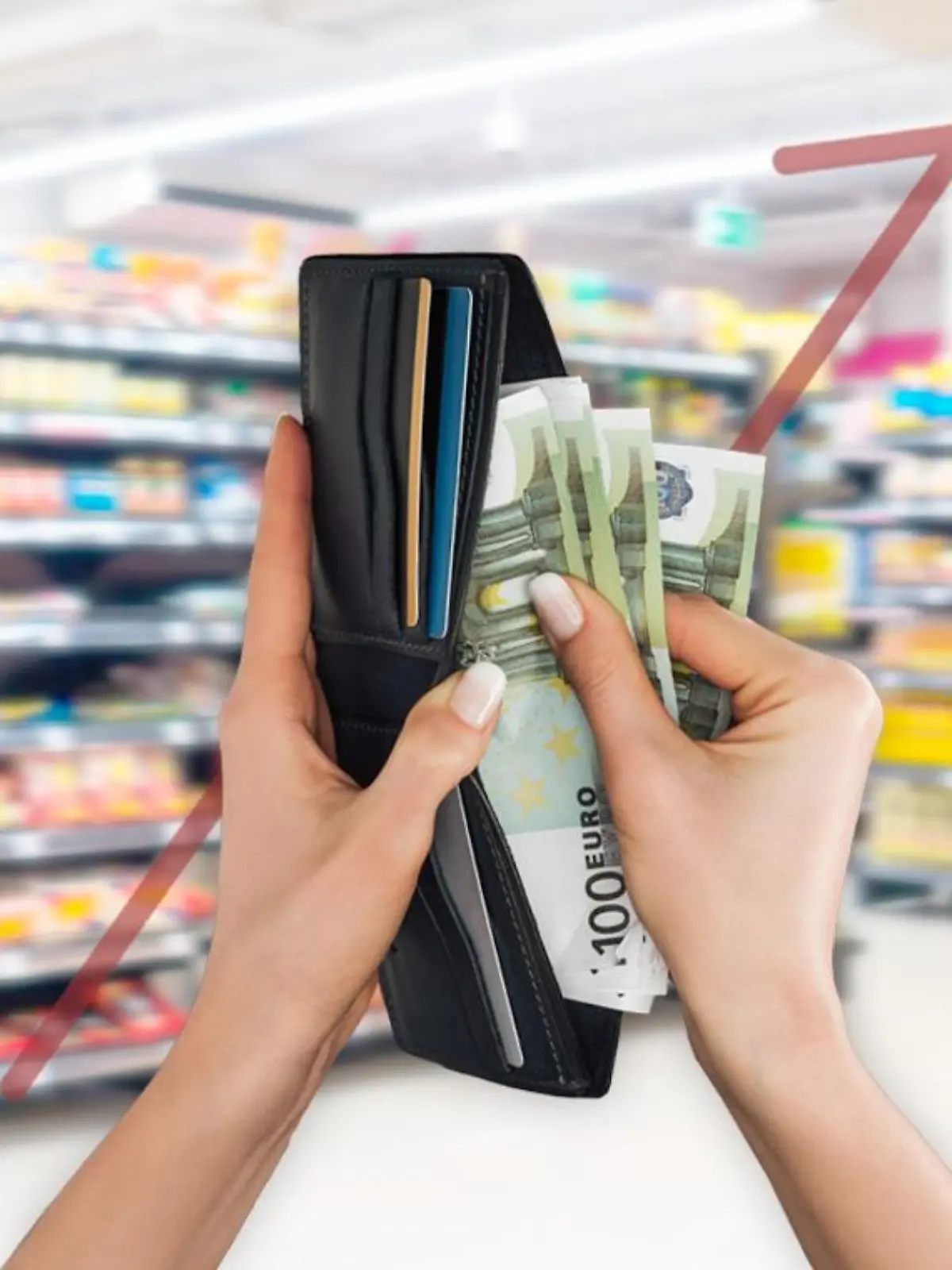 GO WEB Lebensmittel Preise steigen Supermarkt geld Pfeil