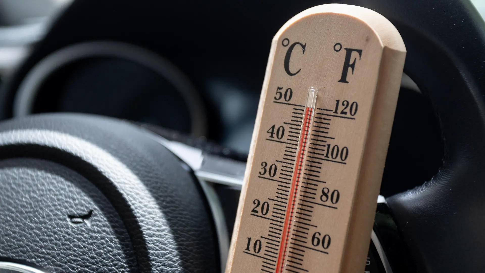 Heat wave in Croatia The thermometer placed in car shows temperatures reading above 100 degrees Fahrenheit 40 C during a heat wave in Zagreb, Croatia on June 21, 2021. DavorxPuklavec/PIXSELL