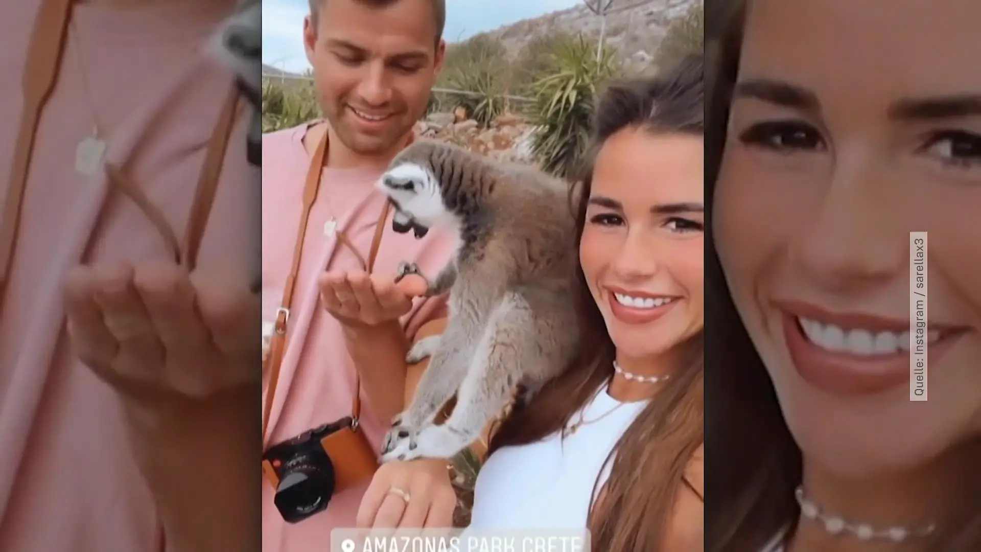 Sarah Engels, Julian und Alessio im Affenpark Letzter Urlaub vor Geburt