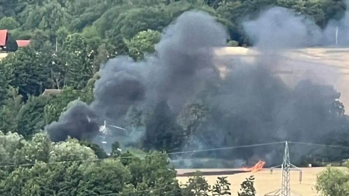 Die Brandstelle aus der Luft