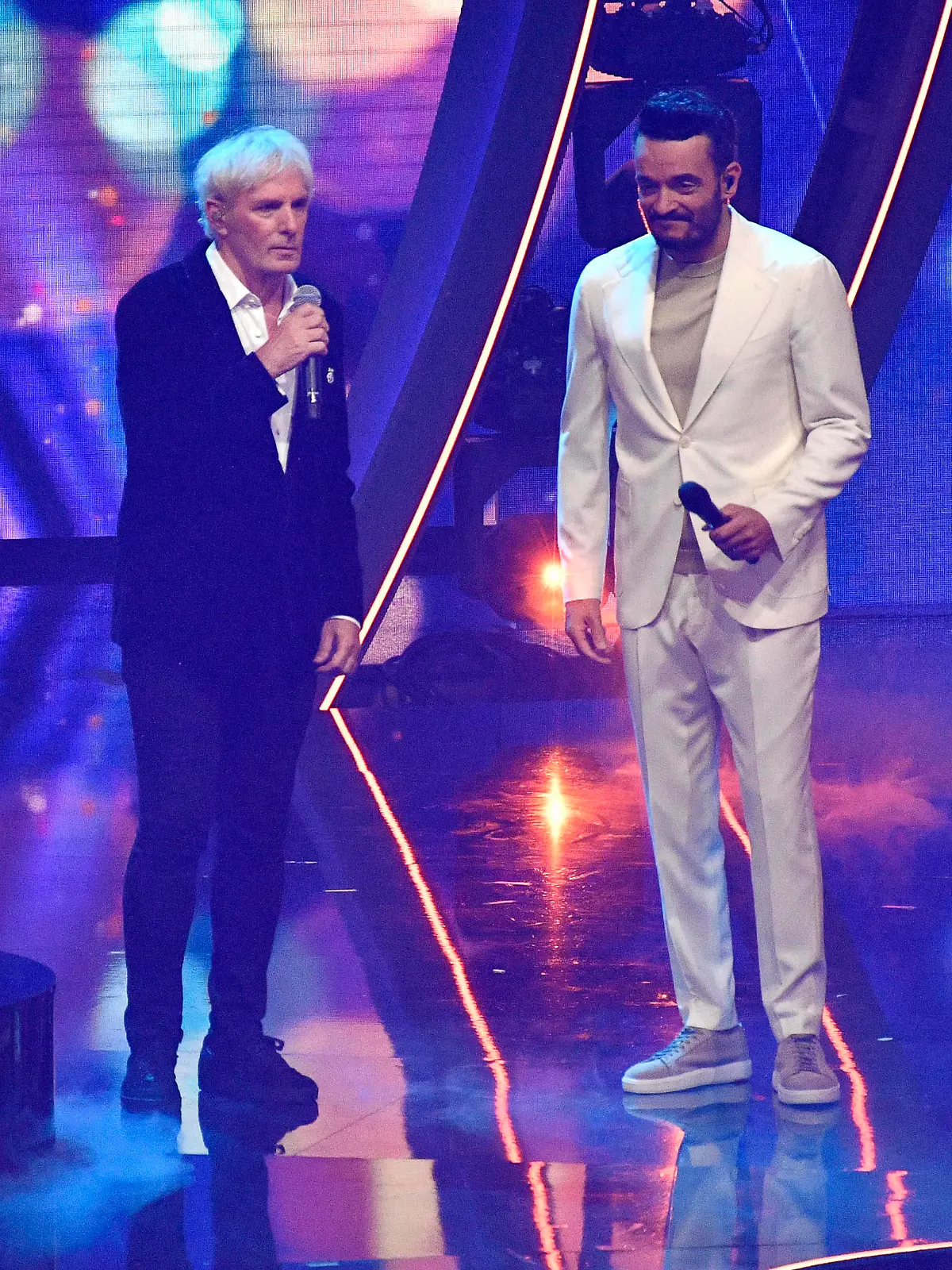 Michael Bolton und Giovanni Zarrella in der ZDF-Musikshow Die Giovanni Zarrella Show in der Westfalenhalle. Dortmund, 22.07.2023 *** Michael Bolton and Giovanni Zarrella in the ZDF music show The Giovanni Zarrella Show in the Westfalenhalle Dortmund, 22 07 2023 Foto:xN.xKubelkax/xFuturexImage
