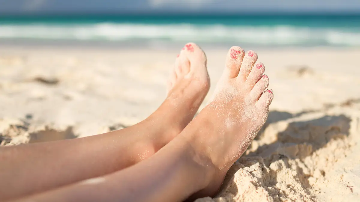 summer, beach, leisure and body part concept - closeup of woman legs on sea shore Copyright: xlevxdolgachovx 18797766