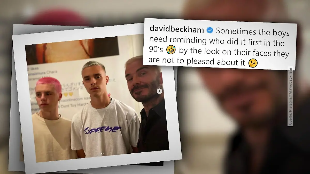 Abrasiert & gefärbt: Beckham-Jungs im Partner-Look Style aus den 90ern