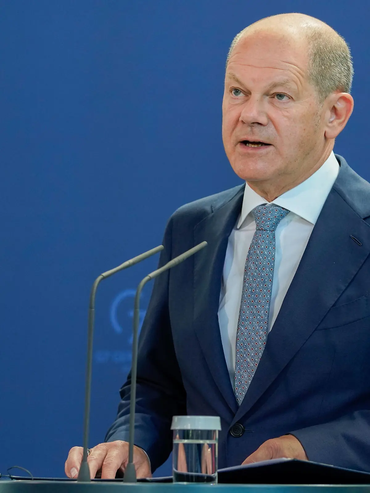  Berlin, Deutschland 12. Juli 2022: Bundeskanzler Scholz empfaengt den slowenischen Ministerpraesidenten Robert Golob - 12.07.2022 Im Bild: Bundeskanzler Olaf Scholz SPD Bundeskanzleramt Berlin *** Berlin, Germany 12 July 2022 Chancellor Scholz receives Slovenian Prime Minister Robert Golob 12 07 2022 In the picture Chancellor Olaf Scholz SPD Federal Chancellery Berlin Copyright: xFotostandx/xReuhlx
