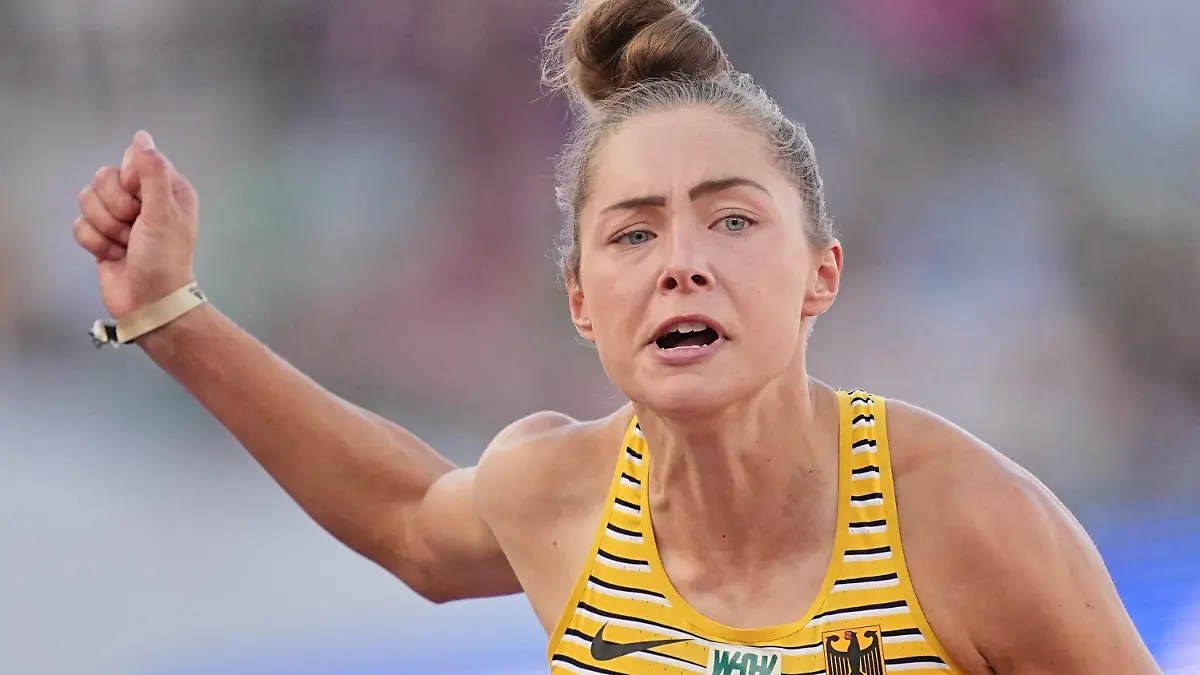 17.07.2022, USA, Eugene: Leichtathletik; Weltmeisterschaft, Gina Lückenkemper im 100 m Halbfinale. Lückenkemper ist im Halbfinale über 100 Meter ausgeschieden. Foto: Michael Kappeler/dpa +++ dpa-Bildfunk +++