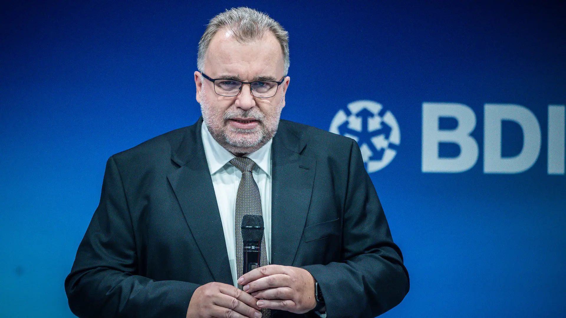 21.06.2022, Berlin: Siegfried Russwurm, Präsident des Industrieverbandes BDI, spricht zur Eröffnung beim BDI-Tag der deutschen Industrie (BDI). Foto: Michael Kappeler/dpa +++ dpa-Bildfunk +++