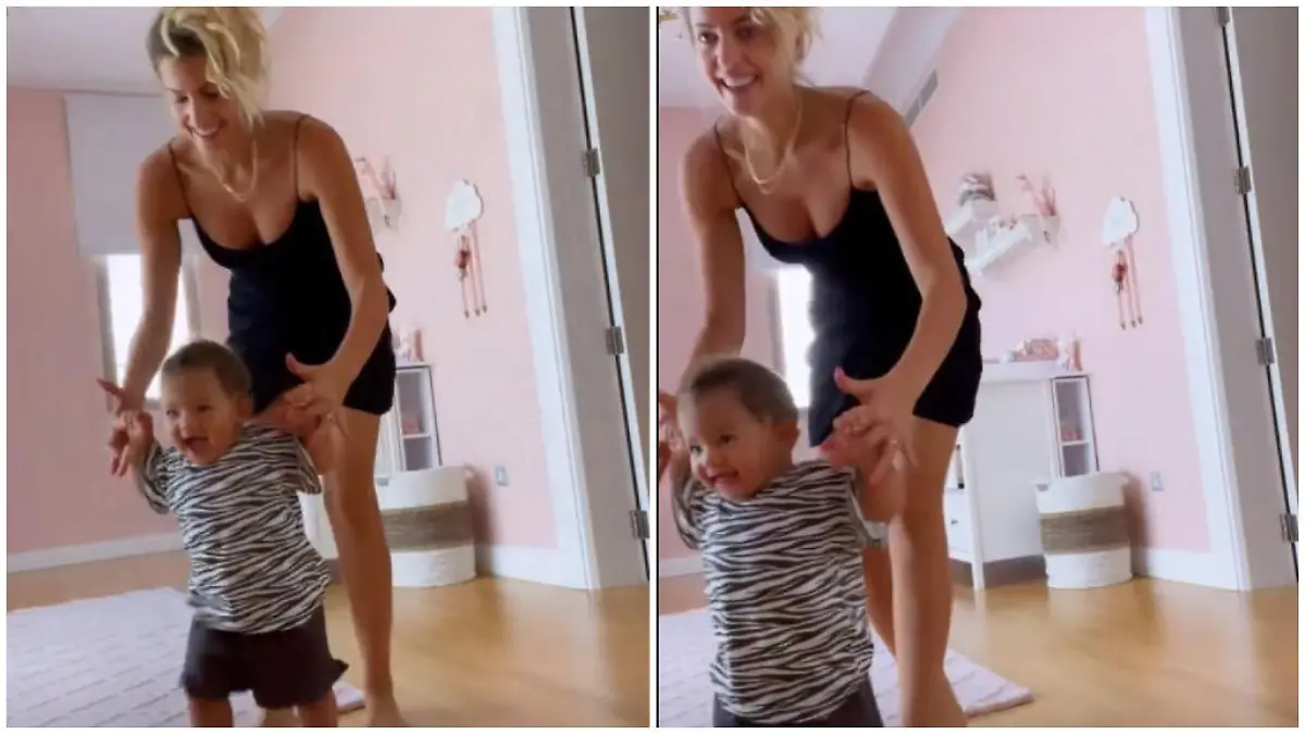 Kyla Harrison macht erste Schritte Mama ist stolz