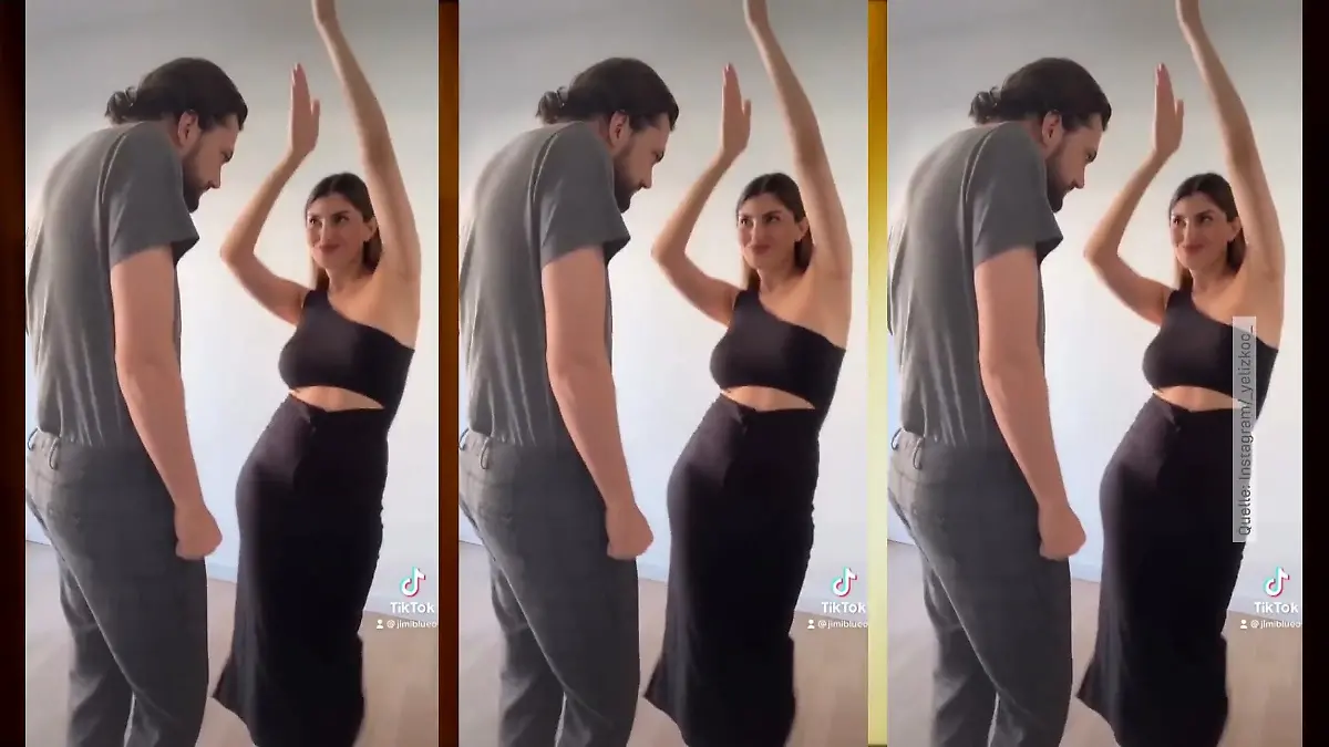Schwangere Yeliz tanzt mit Jimi Blue und Babybauch Süß