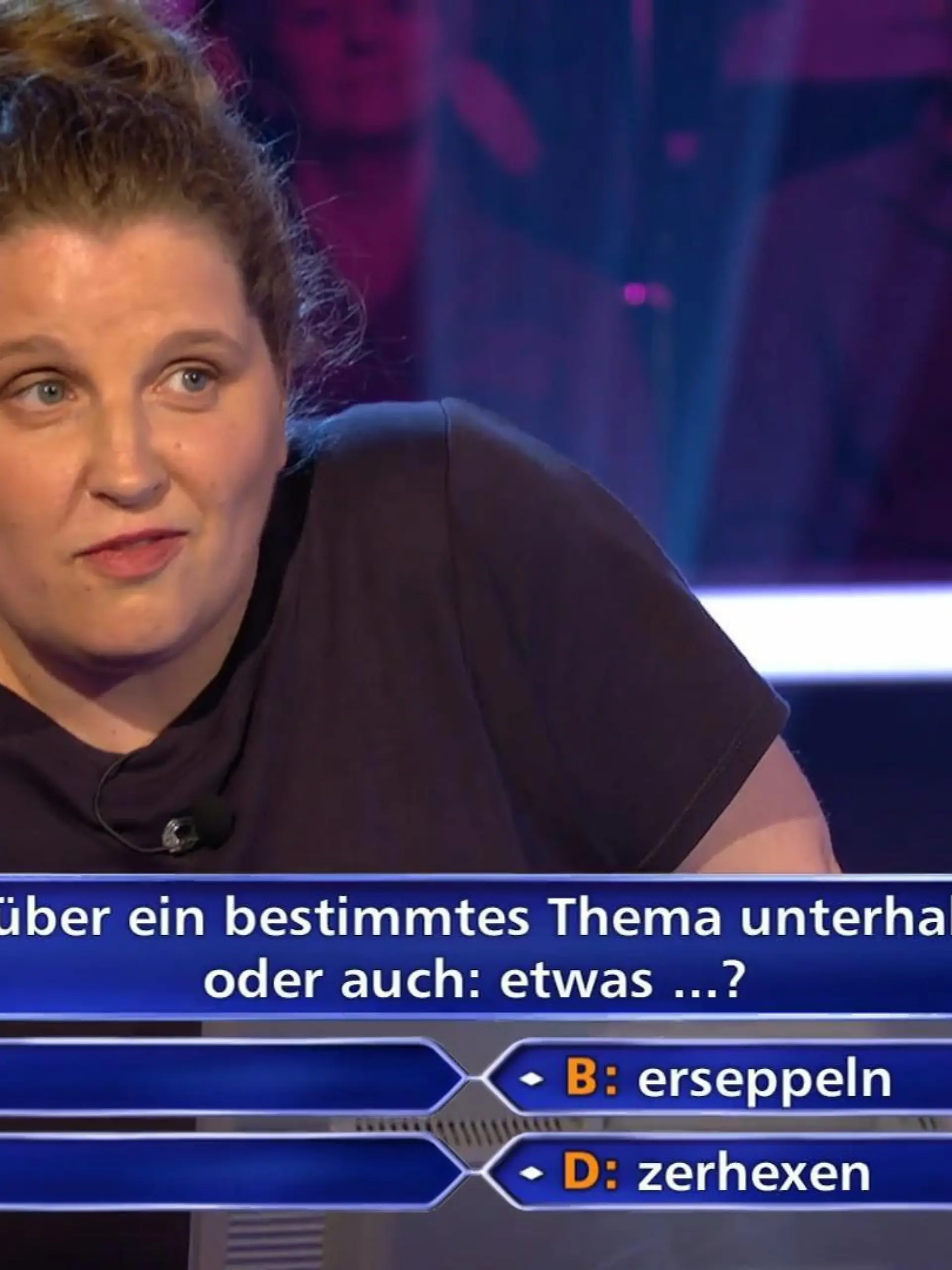 WWM-Kandidatin Christine Kurzmann steht bei der 500 Euro-Frage auf dem Schlauch