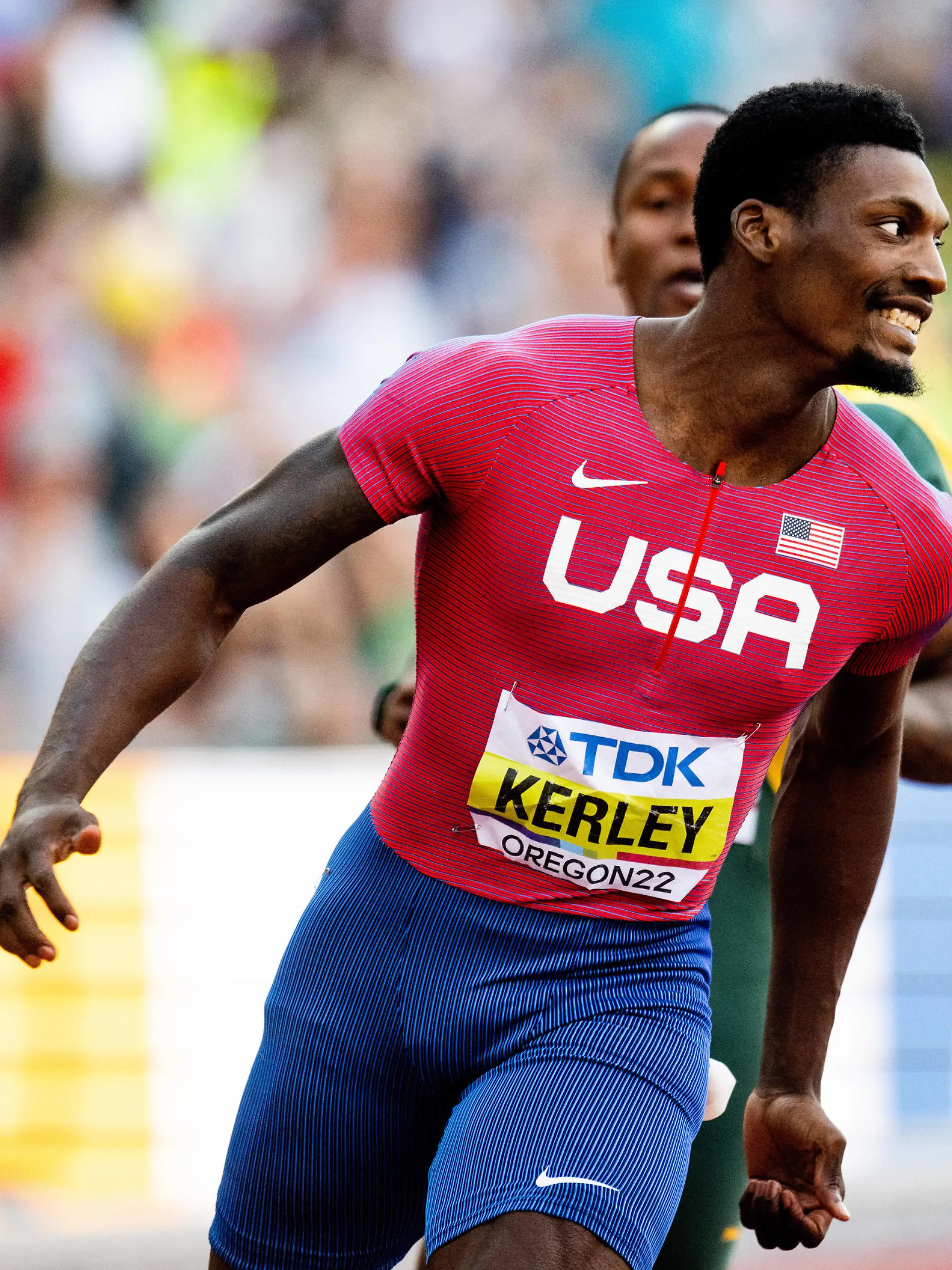  220716 Fred Kerley of USA competes to win men s 100 meter final during day 2 of the 2022 World Athletics Championships on July 16, 2022 in Eugene. Photo: Jon Olav Nesvold / BILDBYRAN / COP 217 / JM0324 bbeng friidrott athletics friidrett 2022 world athletics championships world athletics championships oregon22 friidrotts-vm friidretts-vm vm usa jubel *** 220716 Fred Kerley of USA competes to win men s 100 meter final during day 2 of the 2022 World Athletics Championships on July 16, 2022 in Eugene Photo Jon Olav Nesvold BILDBYRAN COP 217 JM0324 bbeng friidrott athletics friidrett 2022 world athletics championships world athletics championships oregon22 friidrotts vm friidretts vm vm usa jubel, PUBLICATIONxNOTxINxSWExNORxAUT Copyright: JONxOLAVxNESVOLD BB220716JE125