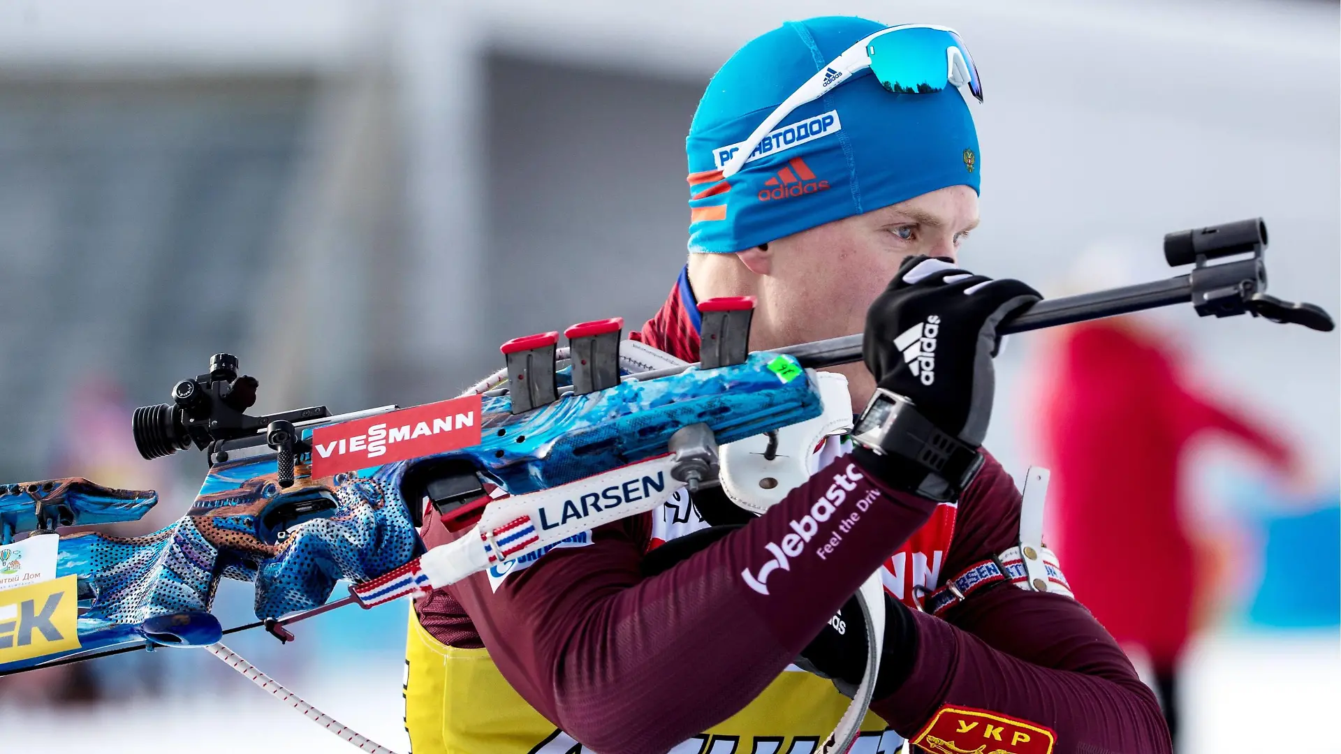 TYUMEN, RUSSIA MARCH 21, 2018: Biathlete Igor Malinovsky of Russia training ahead of the 2017/2018 Season IBU Biathlon World Cup meeting in Tyumen, Russia. Sergei Bobylev/TASS PUBLICATIONxINxGERxAUTxONLY TS078C5F