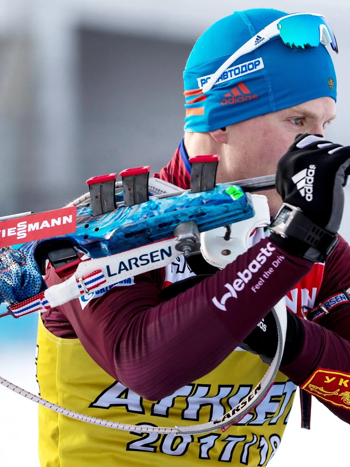 TYUMEN, RUSSIA  MARCH 21, 2018: Biathlete Igor Malinovsky of Russia training ahead of the 2017/2018 Season IBU Biathlon World Cup meeting in Tyumen, Russia. Sergei Bobylev/TASS PUBLICATIONxINxGERxAUTxONLY TS078C5F  