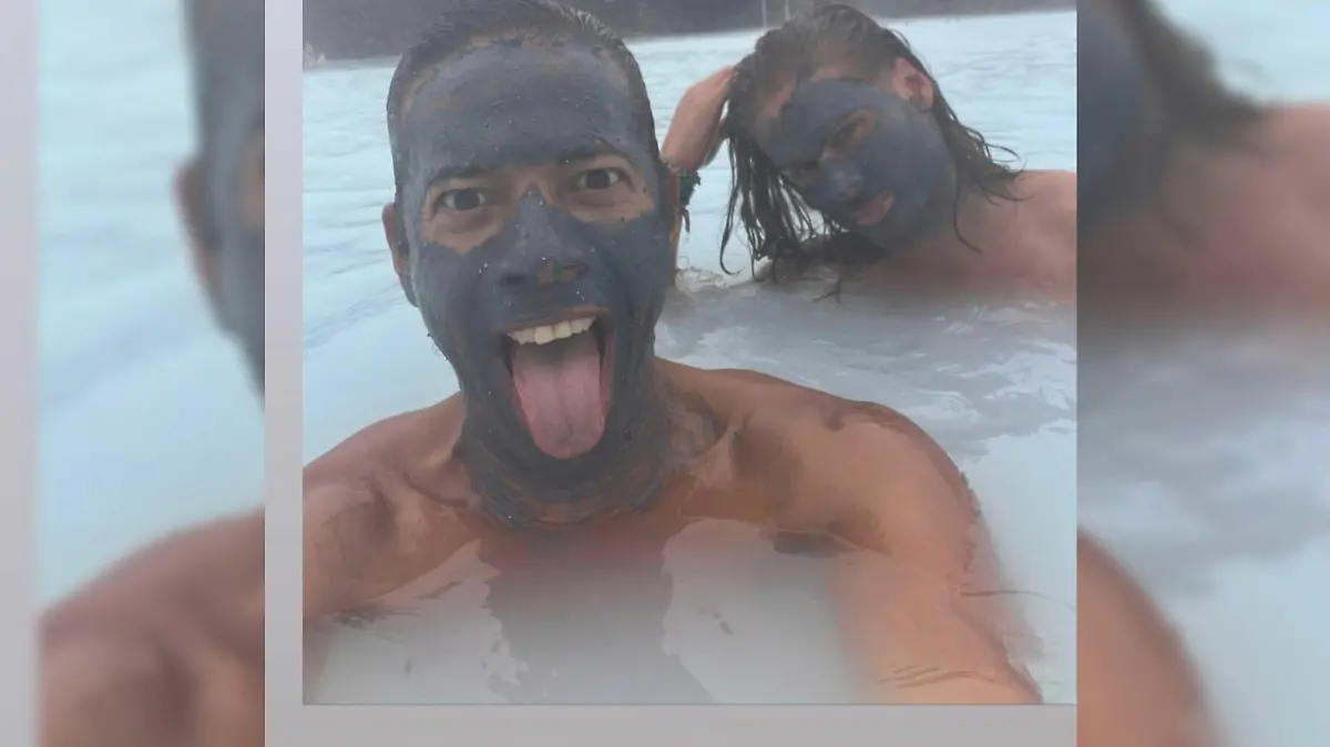 Jorge Gonzalez und Rurik Gislason gemeinsam beim Spa in Island