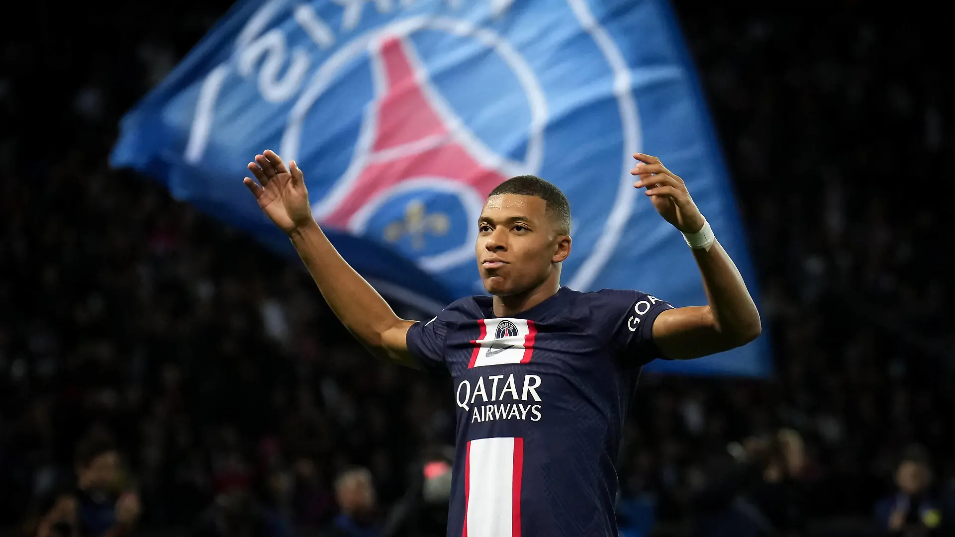 Sport Bilder des Tages Kylian Mbappe of PSG celebrates scoring his goal during the UEFA Champions League match between Paris Saint Germain and Benfica at Parc des Princes, Paris, France on 11 October 2022. PUBLICATIONxNOTxINxUK Copyright: xAndyxRowlandx PMI-5213-0030