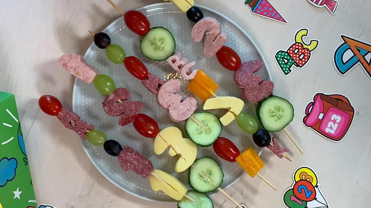 Pikante Spieße zur Einschulung.