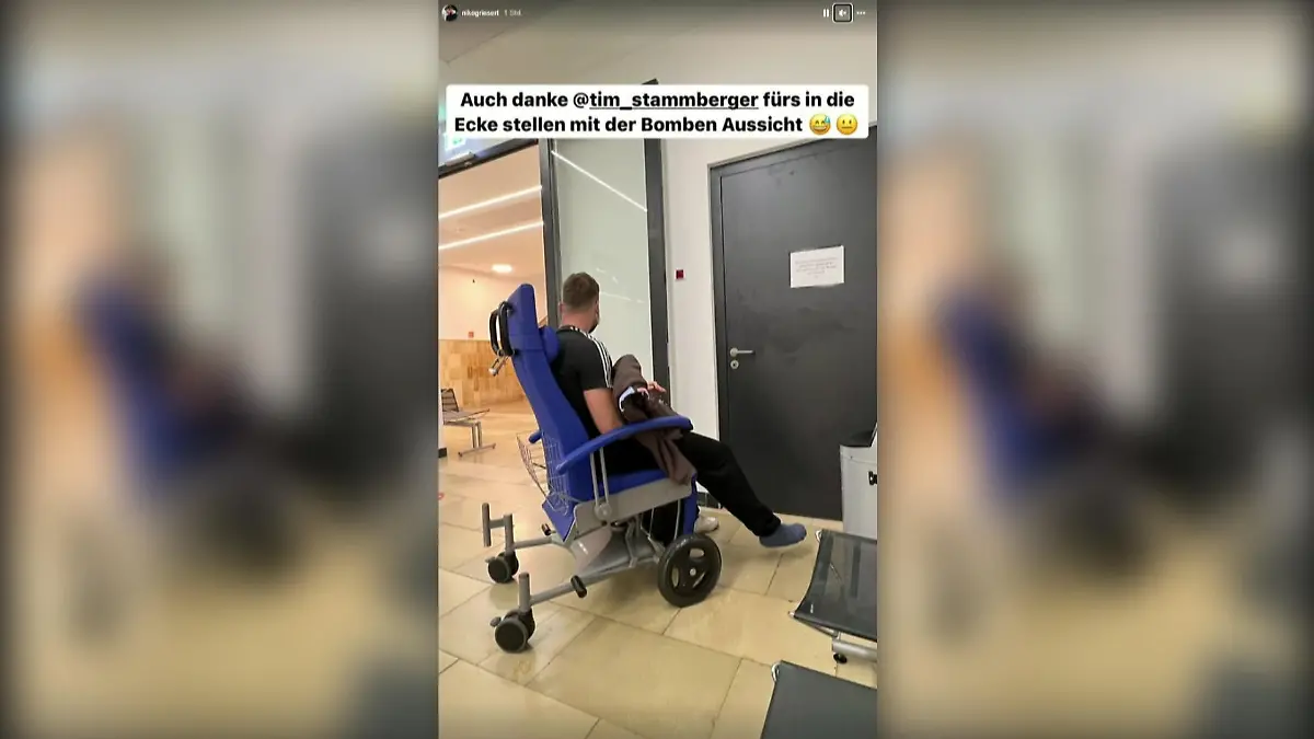 Tim Stammberger hat seinem Kumpel Niko Griesert im Krankenhaus einen echten Luxusplatz ausgesucht ...