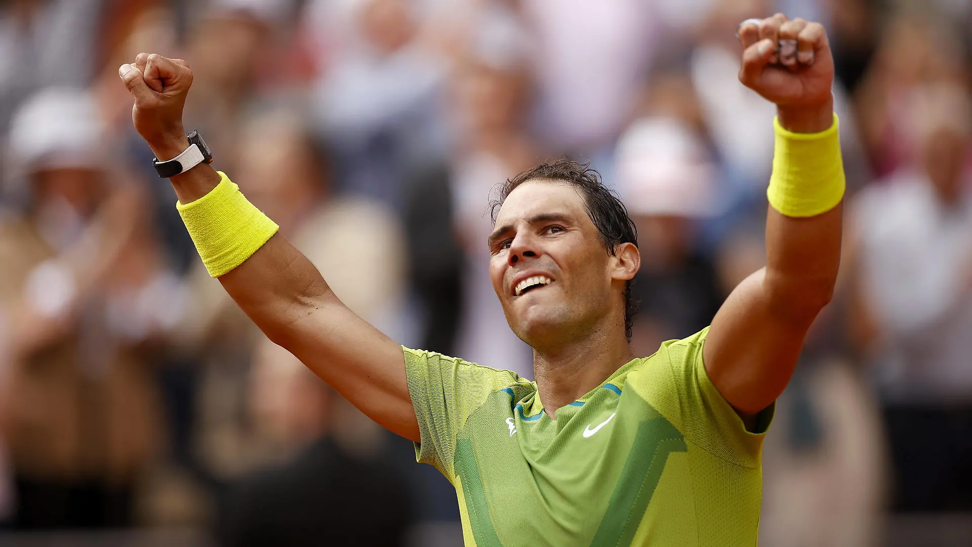 Sport Bilder des Tages Mandatory Credit: Photo by Ella Ling/Shutterstock 12959954u Rafael Nadal of Spain celebrates on match point French Open Tennis, Day 15, Roland Garros, Paris, France - 05 Jun 2022 French Open Tennis, Day 15, Roland Garros, Paris, France - 05 Jun 2022 PUBLICATIONxINxGERxSUIxAUTXHUNxGRExMLTxCYPxROMxBULxUAExKSAxONLY Copyright: xEllaxLing/Shutterstockx 12959954u