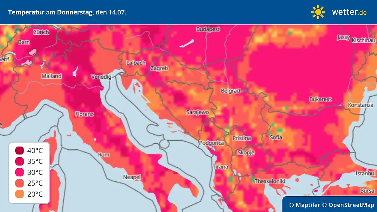 Höchsttemperaturen auf dem Balkan. Mehr als 35 Grad in Kroatien