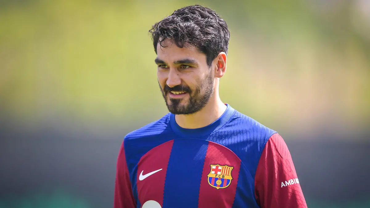 Ilkay GündoÄüan during a Ilkay Gündogan presentation at Ciutat Esportiva Joan Gamper, in Barcelona, Spain on July 17, 2023. Photo / Felipe Mondino *** Ilkay GündoÄüan during a Ilkay Gündogan presentation at Ciutat Esportiva Joan Gamper, in Barcelona, Spain on July 17, 2023 Photo Felipe Mondino Copyright: xFELIPExMONDINOx