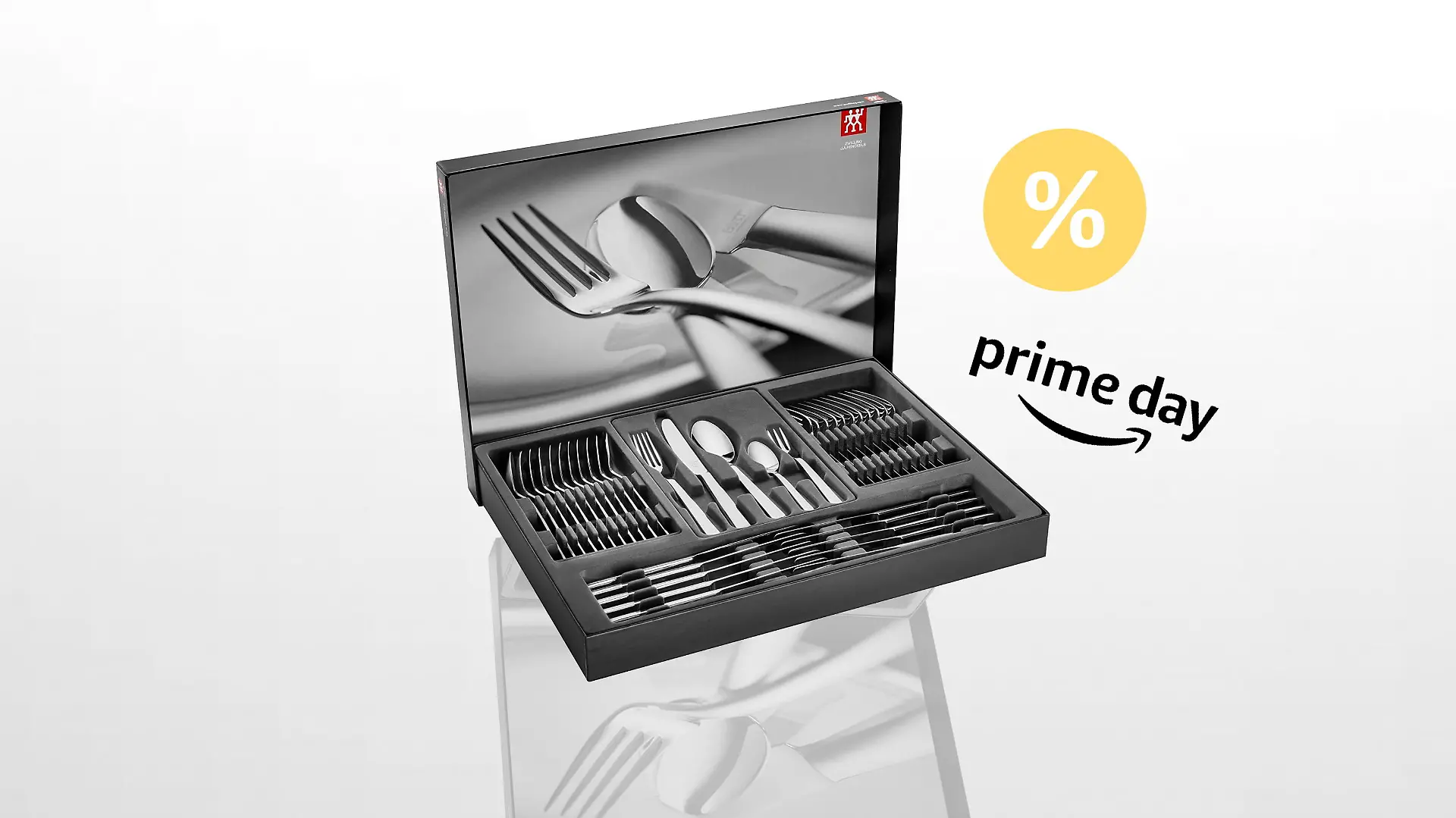 Ein Besteckset auf weißem Hintergrund zum Prime Day.