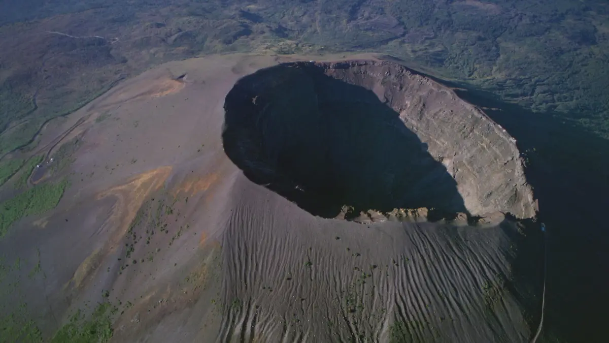 italy, campania, vesuvius volcano, aerial view