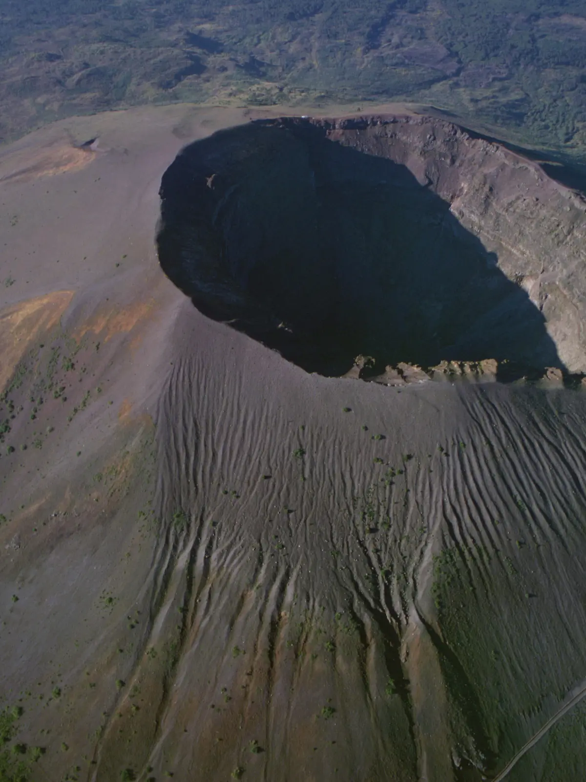 italy, campania, vesuvius volcano, aerial view