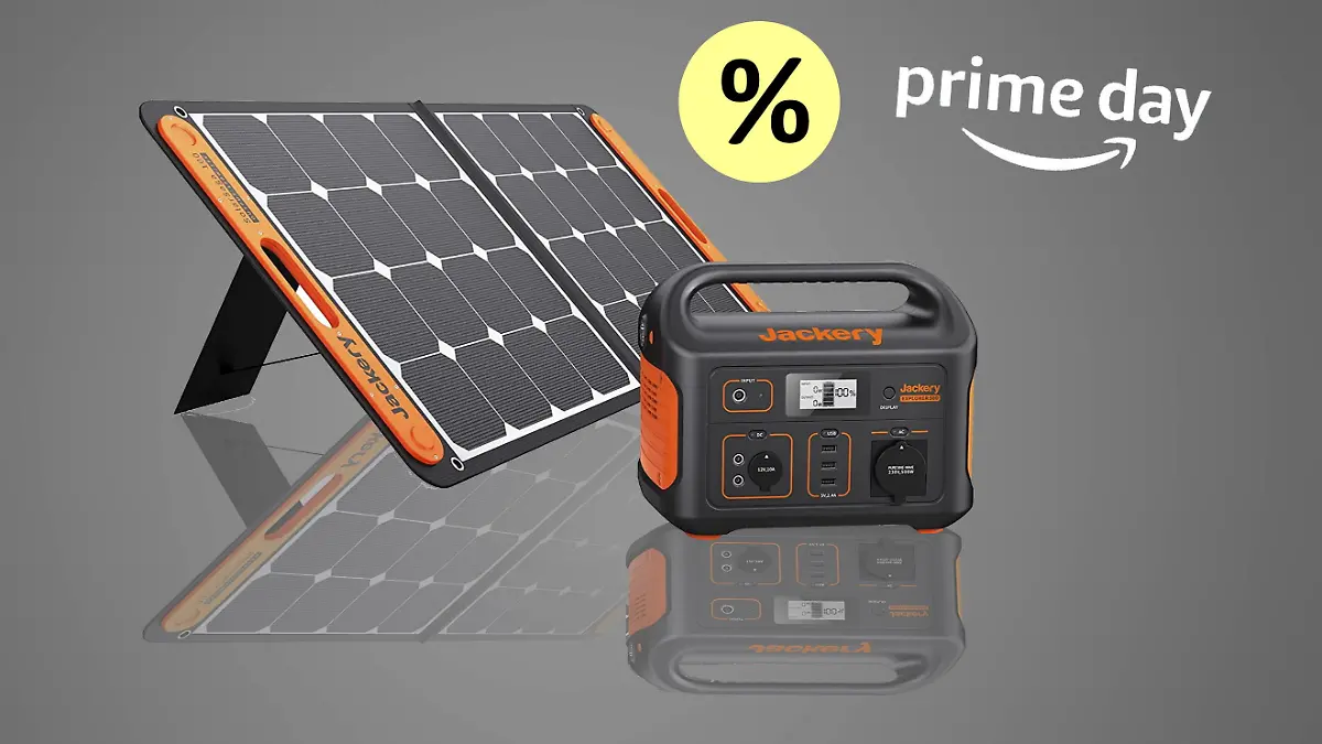 Eine Powerstation mit Solarpanel im Angebot.