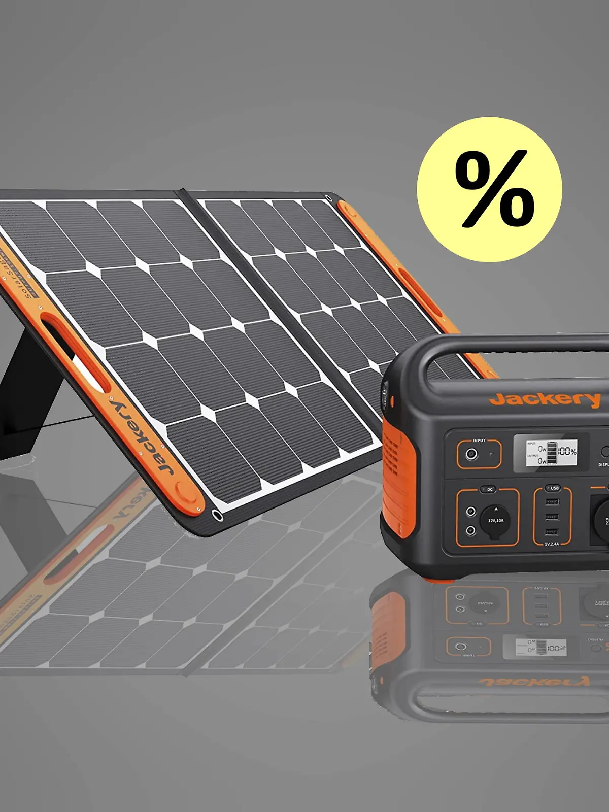 Eine Powerstation mit Solarpanel im Angebot.