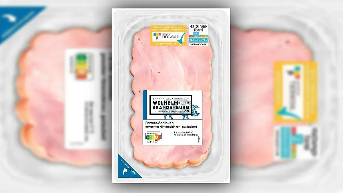 Der "Wilhelm Brandenburg Farmer-Schinken, gekochter Hinterschinken, geräuchert" in der 100 Gramm-Packung wird zurückgerufen.