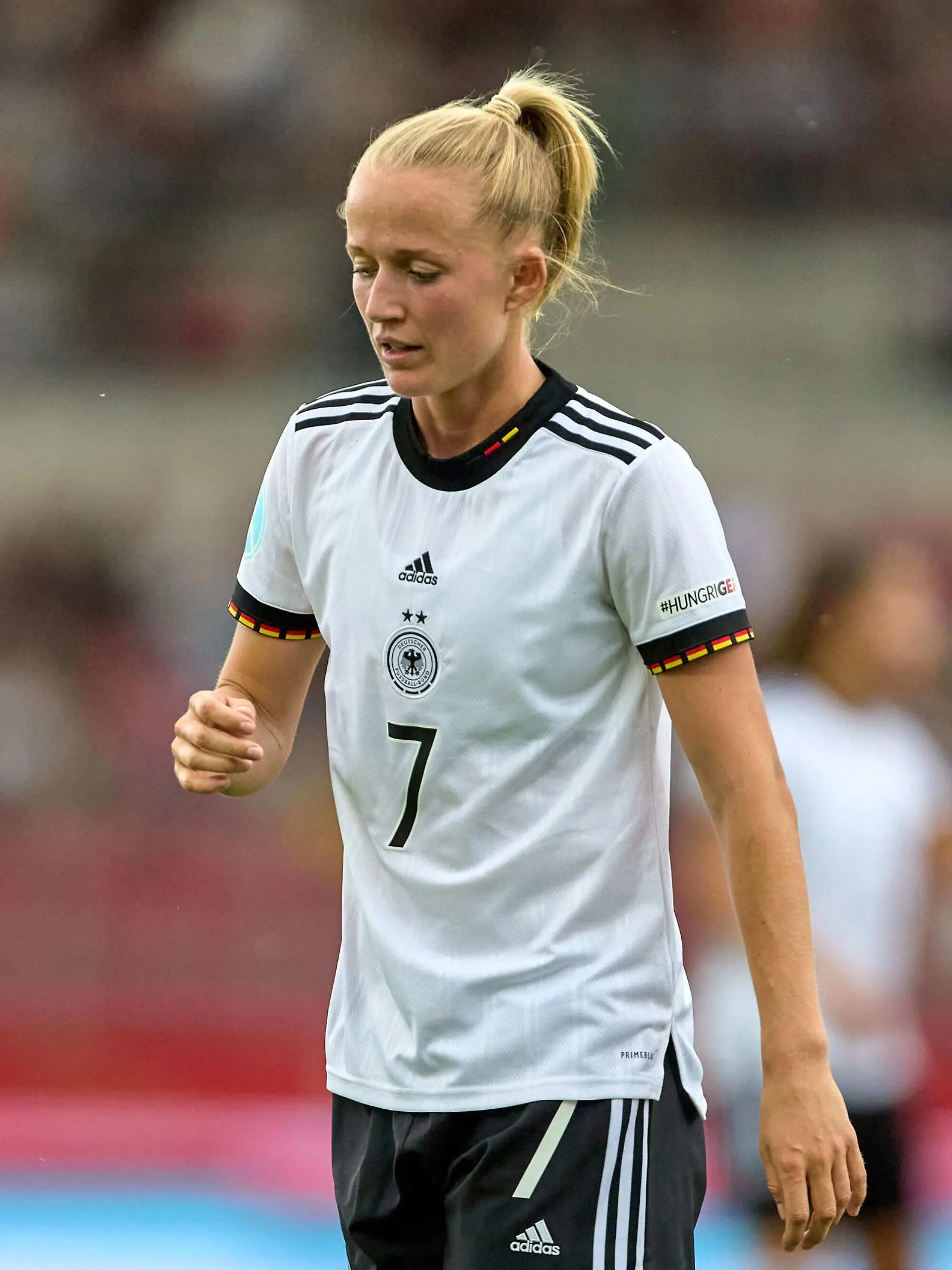 24.06.2022, GER, Frauenfußball, Testspiel, EM-Vorbereitung, 2022, Deutschland - Schweiz Lea Schüller 7, Deutschland, Portrait, unzufrieden Erfurt Steigerwaldstadion Thüringen Deutschland *** 24 06 2022, GER, womens soccer, test match, European Championship preparation, 2022, Germany Switzerland Lea Schüller 7, Germany , portrait, dissatisfied Erfurt Steigerwaldstadion Thuringia Germany 