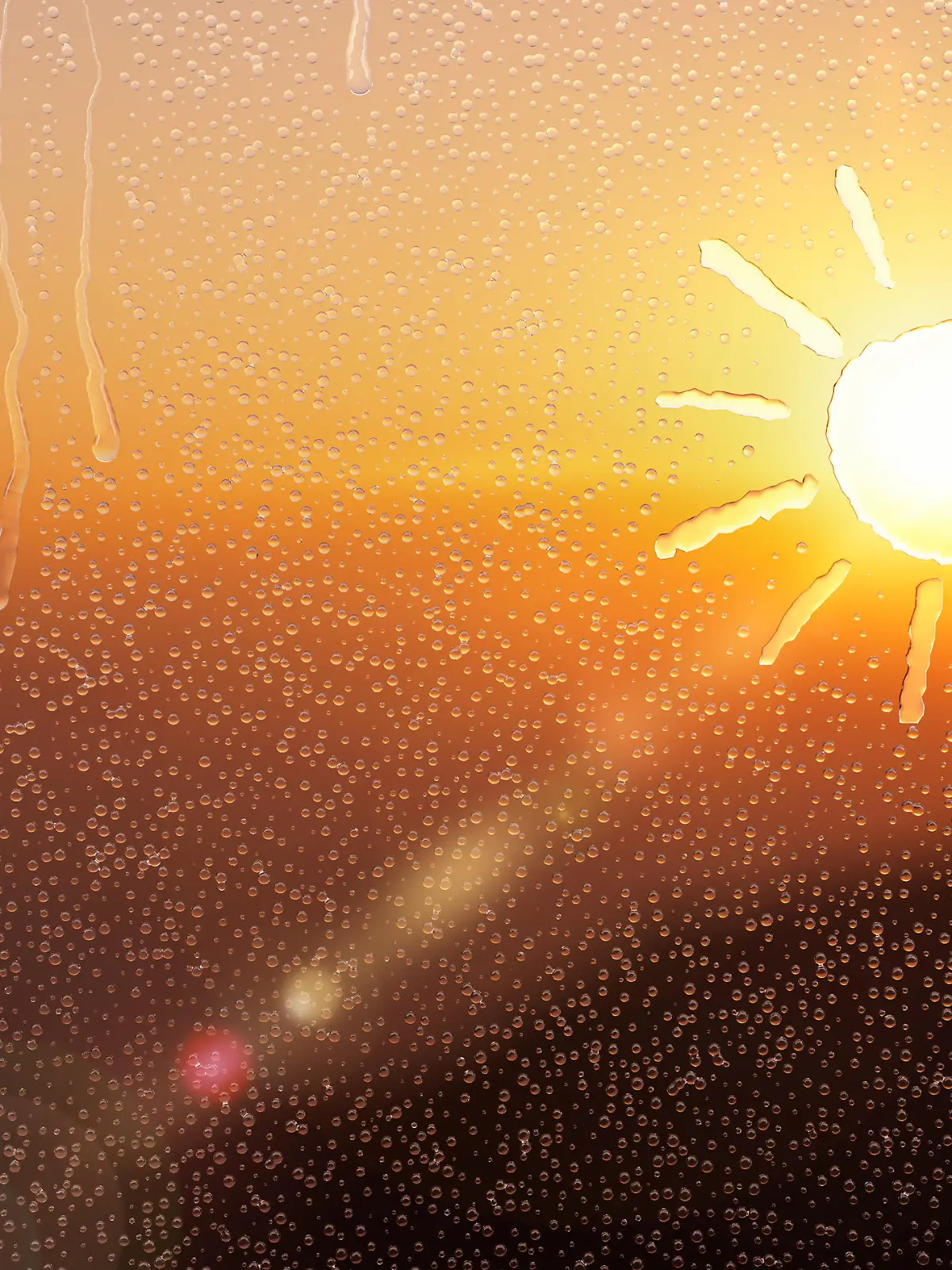 Water drop forming a sun