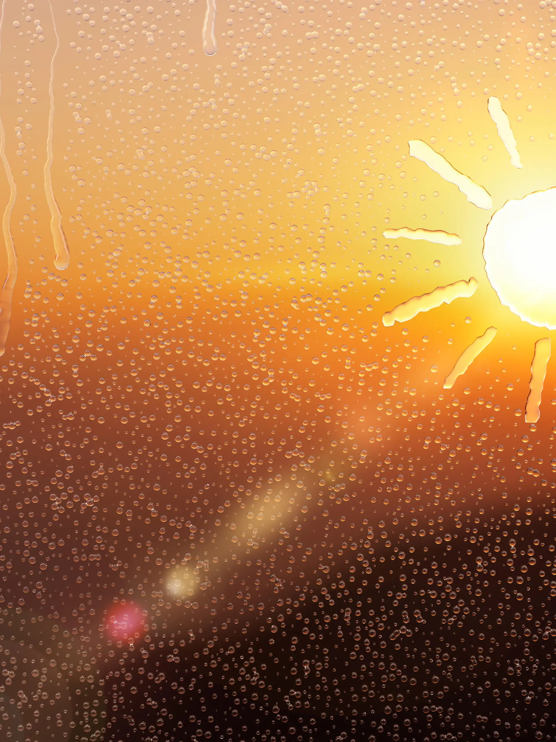 Water drop forming a sun
