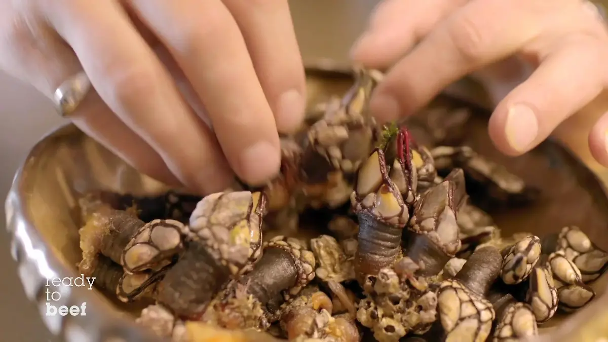 Hans Neuner hat Percebes (Entenmuscheln) dabei Die geheime Zutat bei "ready to beef!"