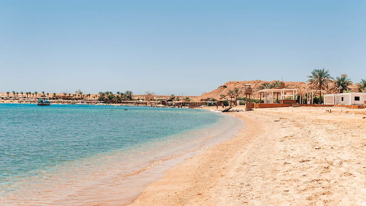 sand in the foreground of the beach in the Egyptian resort of Sharm el Sheikh