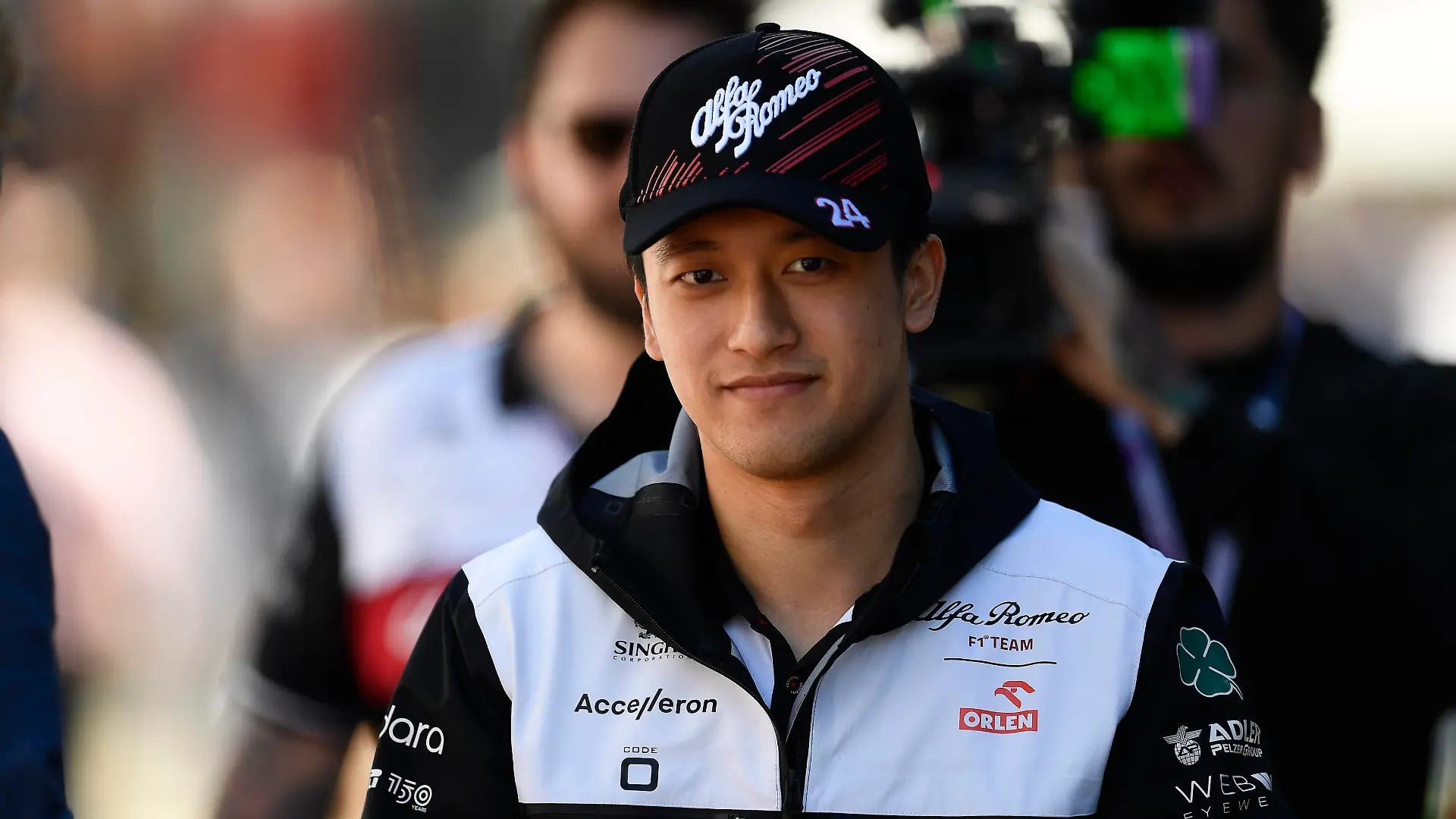 F1 Grand Prix of Great Britain Zhou Guanyu of China and Alfa Romeo F1 prior the race of the F1 Grand Prix of Great Britain at Silverstone on July 3, 2022 in Northampton, United Kingdom. Northampton Barcelona England PUBLICATIONxNOTxINxFRA Copyright: xJosexBretonx originalFilename:breton-f1grandp220703_nptPC.jpg