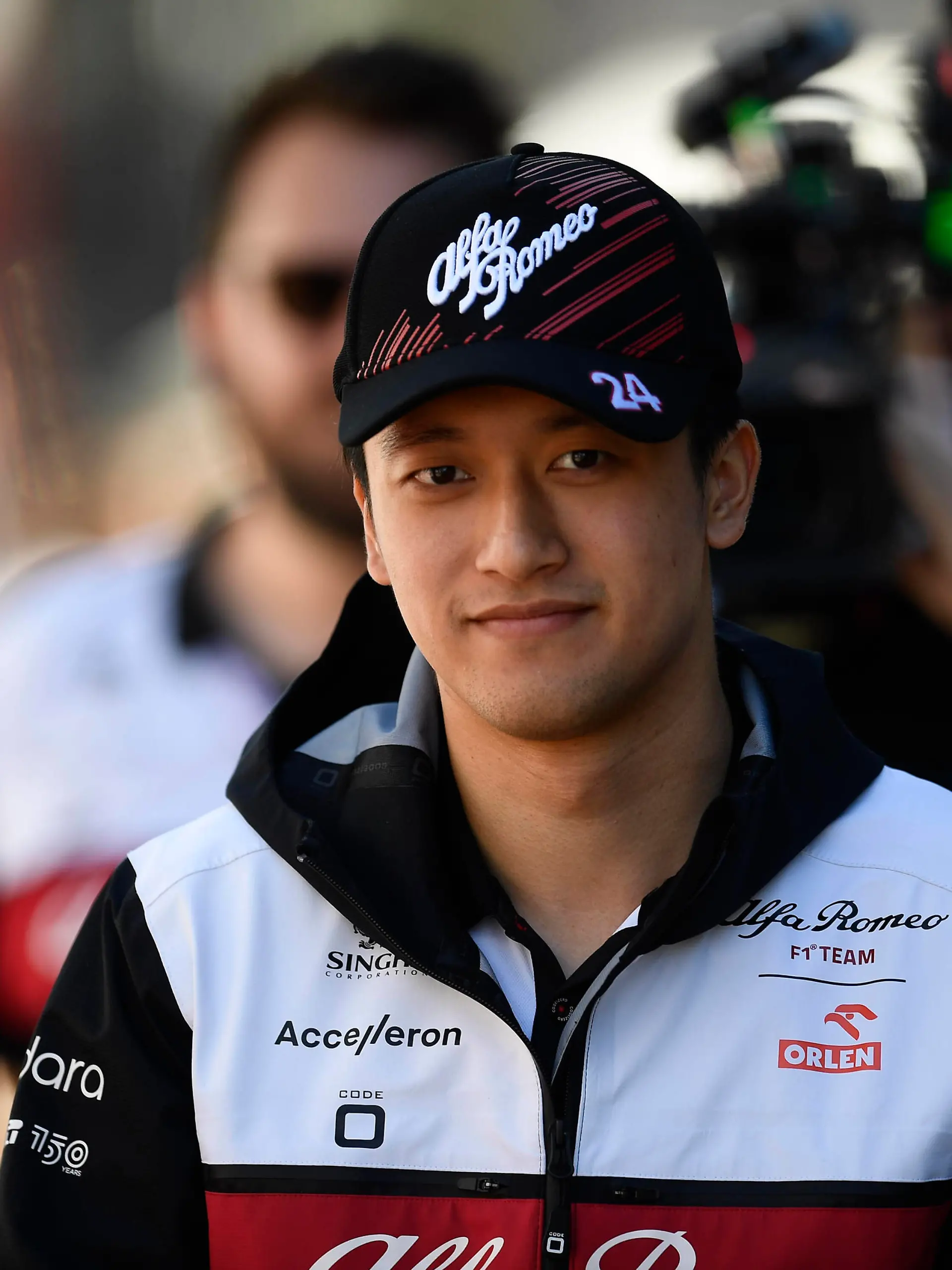 F1 Grand Prix of Great Britain Zhou Guanyu of China and Alfa Romeo F1 prior the race of the F1 Grand Prix of Great Britain at Silverstone on July 3, 2022 in Northampton, United Kingdom. Northampton Barcelona England PUBLICATIONxNOTxINxFRA Copyright: xJosexBretonx originalFilename:breton-f1grandp220703_nptPC.jpg 