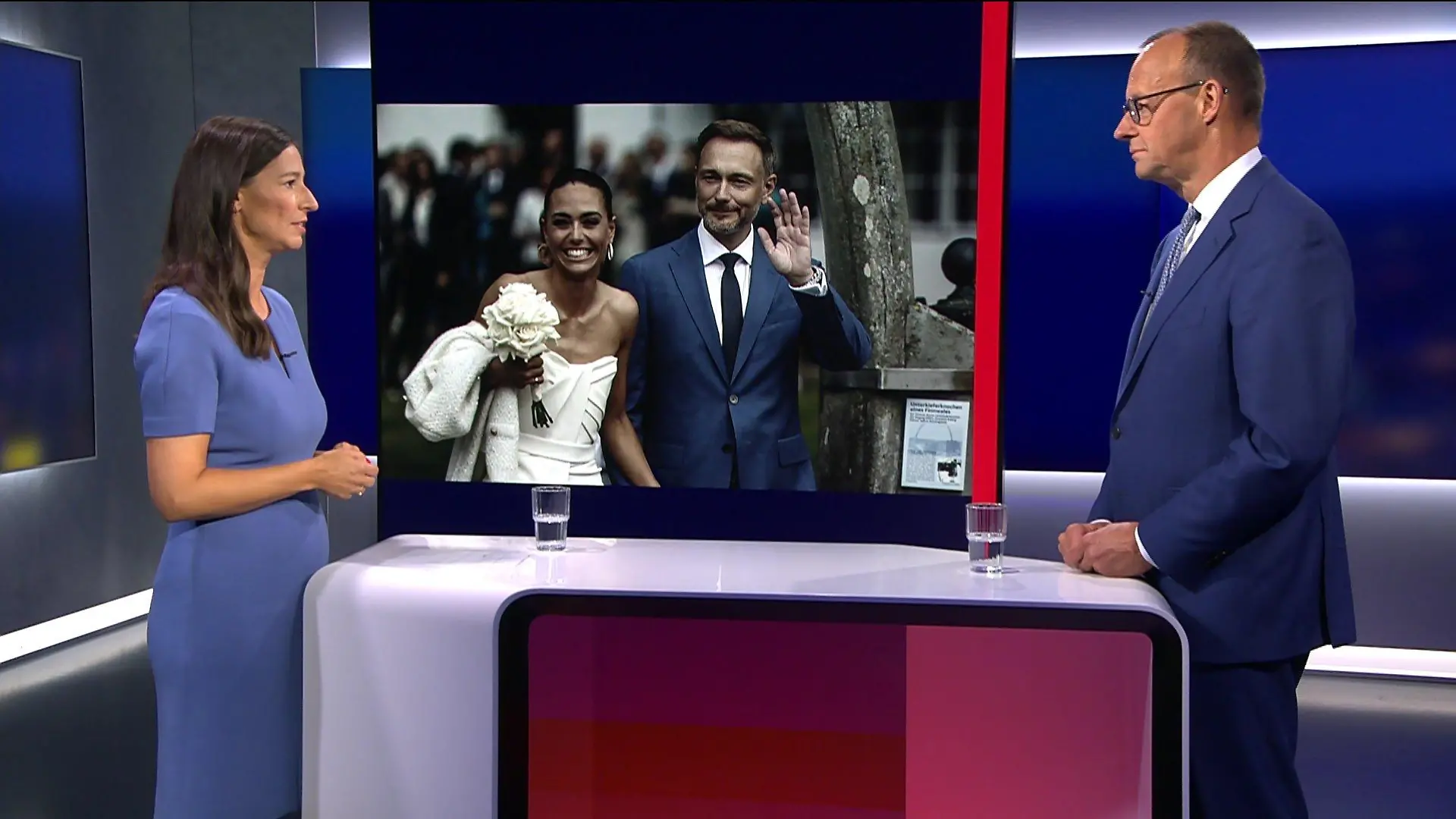 RTL-Moderatorin Pinar Atalay mit Friedrich Merz (CDU).