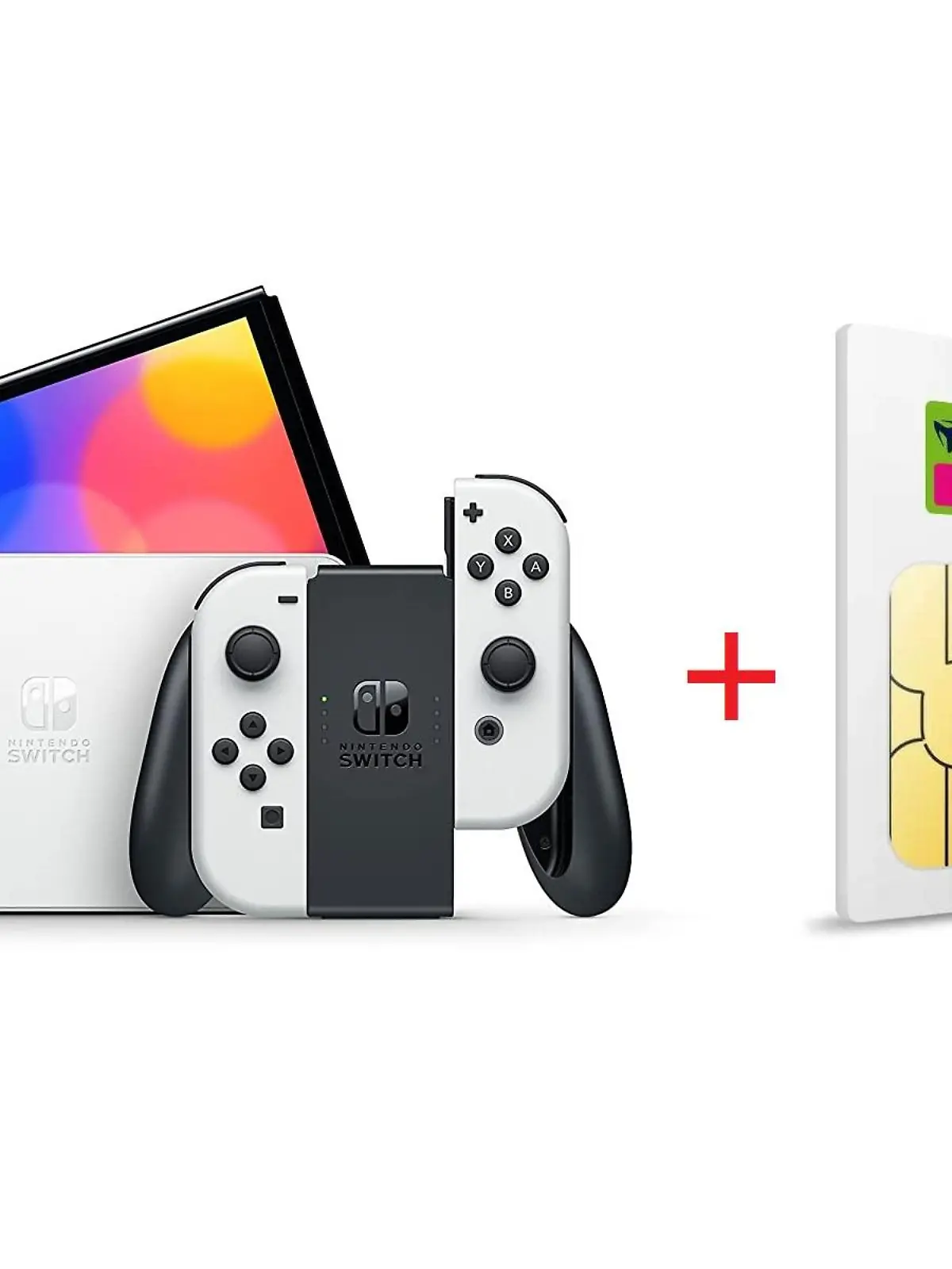 Nintendo Switch OLED und Mobilcom-Debitel-SIM.