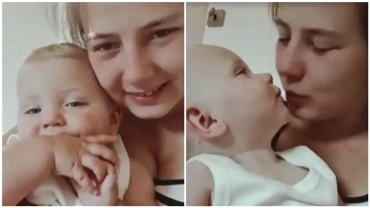 Sarafina Wollny kuschelt mit ihren Zwillingen Emory und Casey.