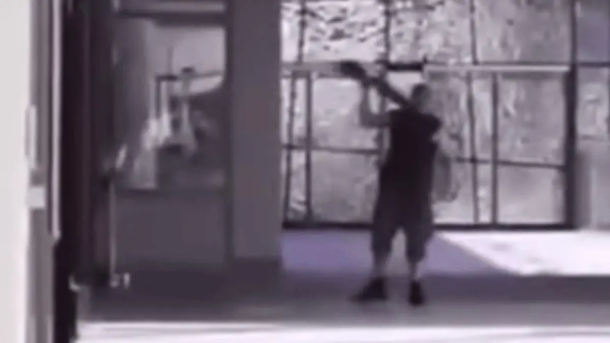 Auf diesem Foto ist der mutmaßliche Täter mit einer Waffe zu sehen.