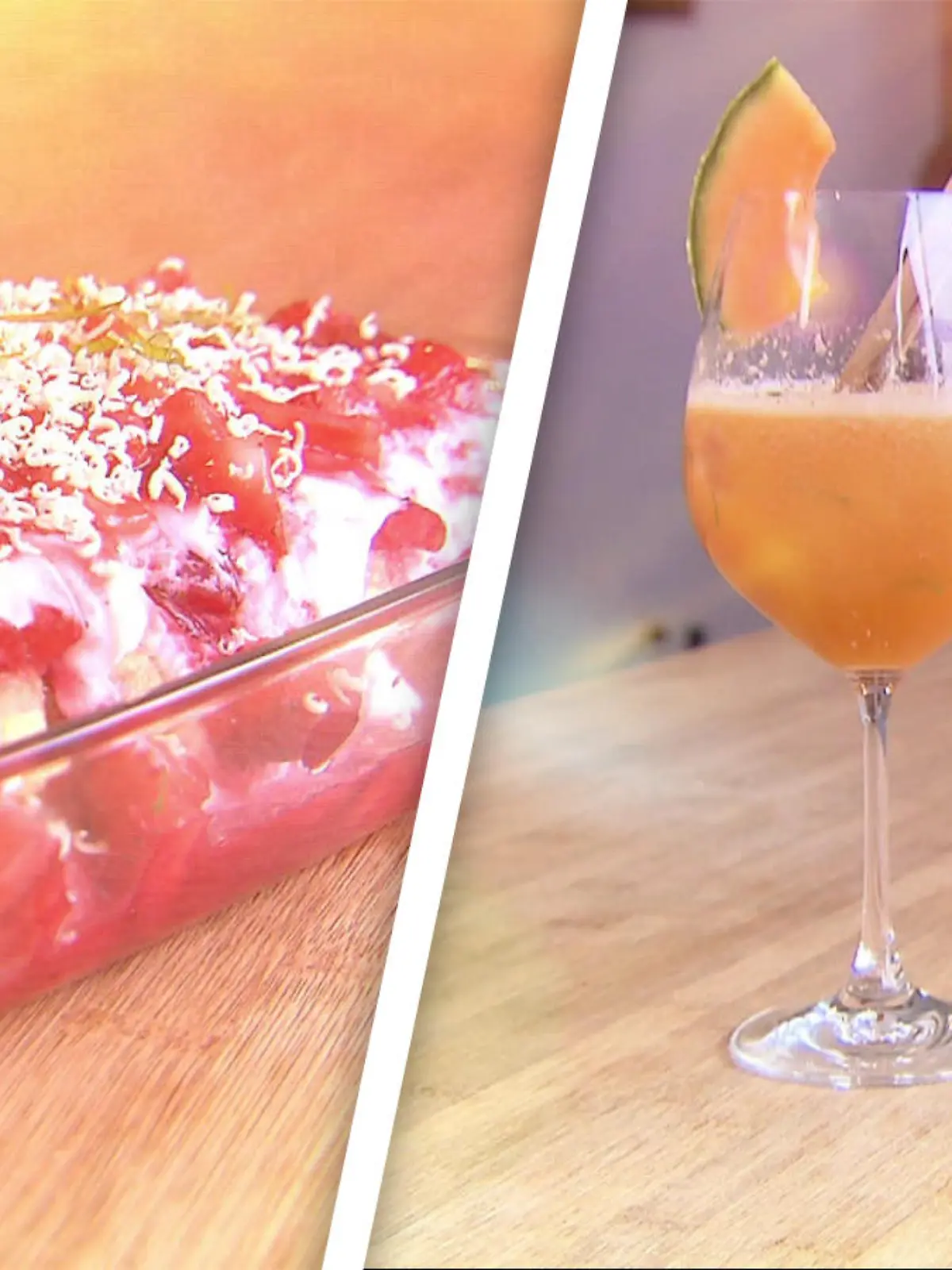 Fruchtiges Erdbeer-Tiramisu und Melonen-Bowle
