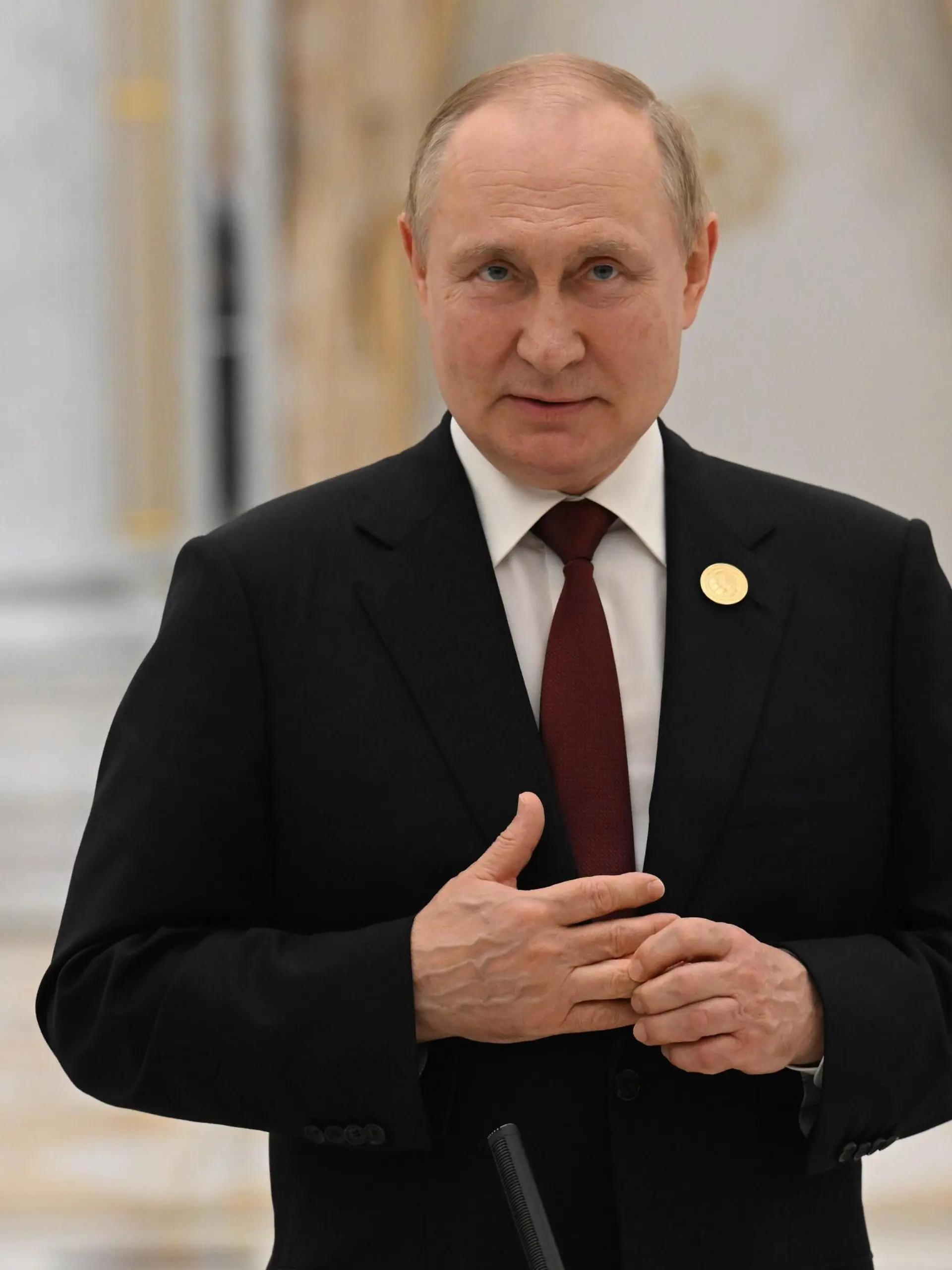 News Bilder des Tages Turkmenistan Putin Caspian Summit 8227124 30.06.2022 Russian President Vladimir Putin talks to the media after the 6th Caspian Summit in Ashgabat, Turkmenistan. Dmitry Azarov / POOL Ashkhabad Turkmenistan PUBLICATIONxINxGERxSUIxAUTxONLY Copyright: xDmitryxAzarovx