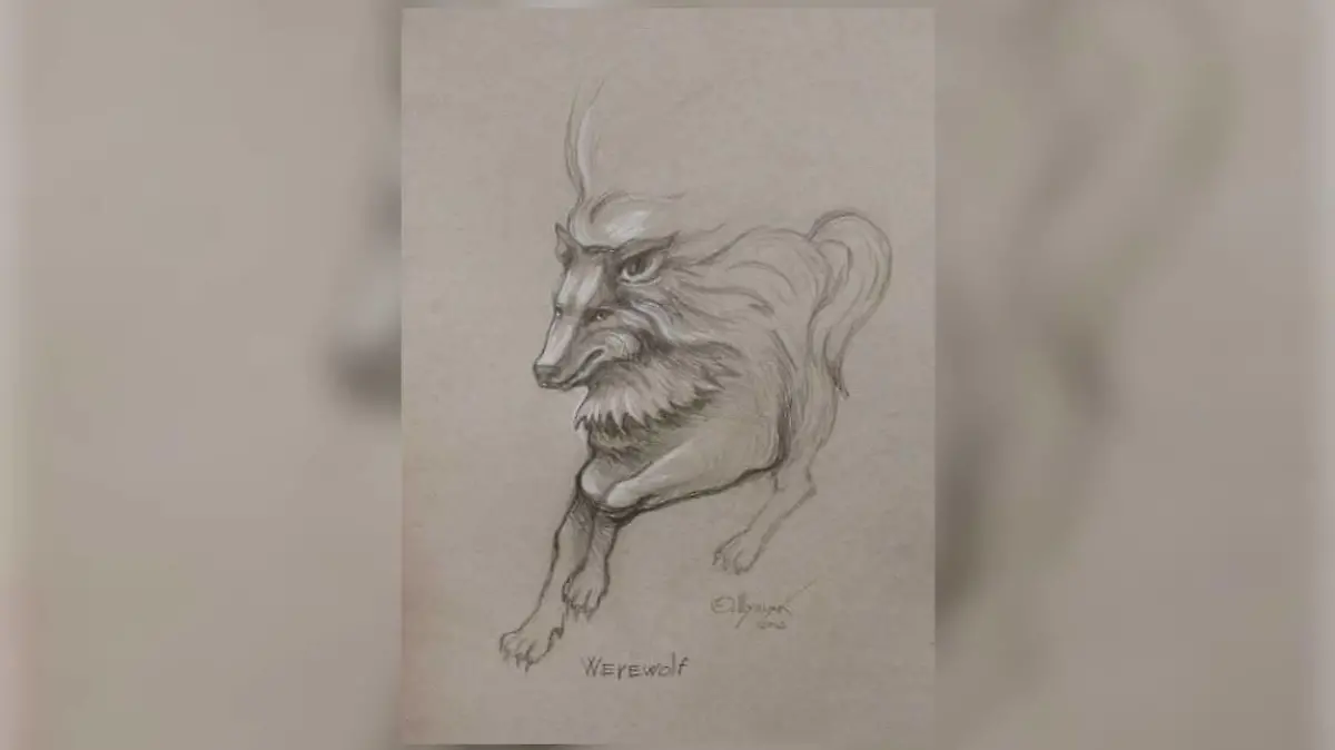 optische Täuschung Mann/Wolf