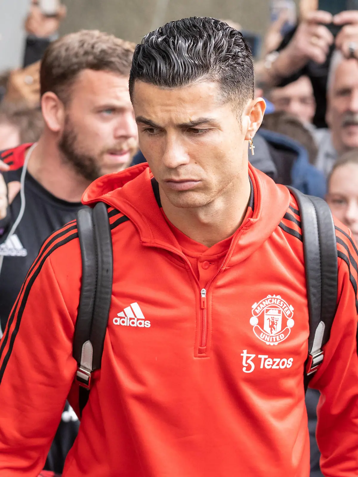 Brighton and Hove Albion v Manchester United, ManU Premier League 07/05/2022. Manchester United forward Cristiano Ronaldo 7 arriving at the stadium ahead of the Premier League match between Brighton and Hove Albion and Manchester United at the American Express Community Stadium, Brighton and Hove, England on 7 May 2022. Brighton and Hove American Express Community Stadium East Sussex England Editorial use only DataCo restrictions apply See www.football-dataco.com PUBLICATIONxNOTxINxUK , Copyright: xJanexStokesx PSI-15244-0135 
