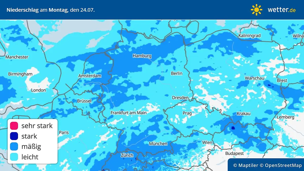 precipitation regen montag
