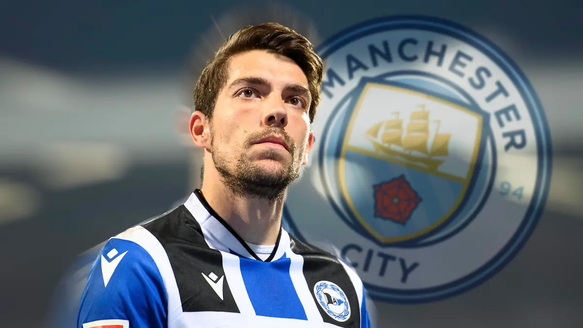 FOTOMONTAGE: Torwart Stefan ORTEGA vor Wechsel zu Manchester City. Torwart Stefan ORTEGA BI enttaeuscht nach dem Spiel, Fussball 1. Bundesliga, 33.Spieltag, VfL Bochum BO - Arminia Bielefeld BI 2:1, am 06.05.2022 in Bochum/Deutschland. DFL regulations prohibit any use of photographs as image sequences and/or quasi-video *** PHOTOMONTAGE Goalkeeper Stefan ORTEGA before transfer to Manchester City Goalkeeper Stefan ORTEGA BI disappointed after the game, Football 1 Bundesliga, 33 Matchday, VfL Bochum BO Arminia Bielefeld BI 2 1, on 06 05 2022 in Bochum Germany DFL regulations prohibit any use of photographs as image sequences and or quasi video